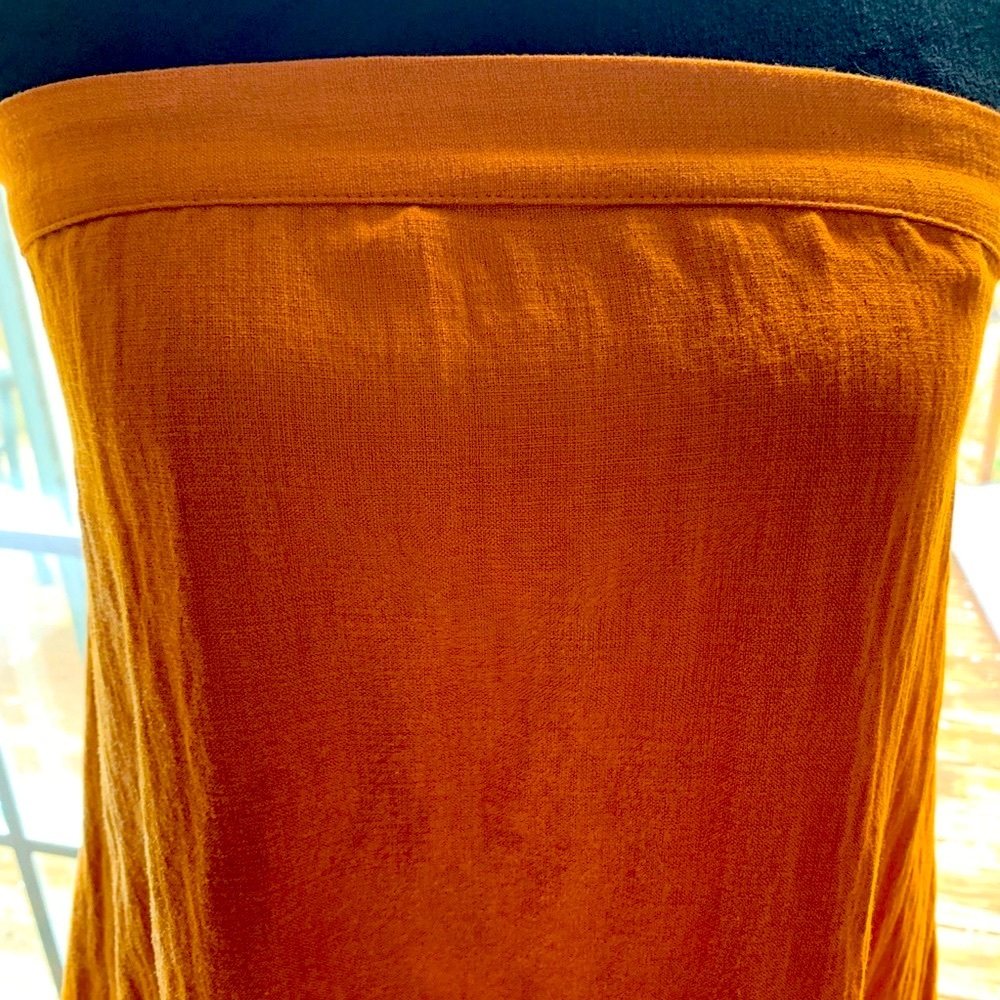 NWT eeote Burnt Orange Strapless Flowy Top - Picture 2 of 7